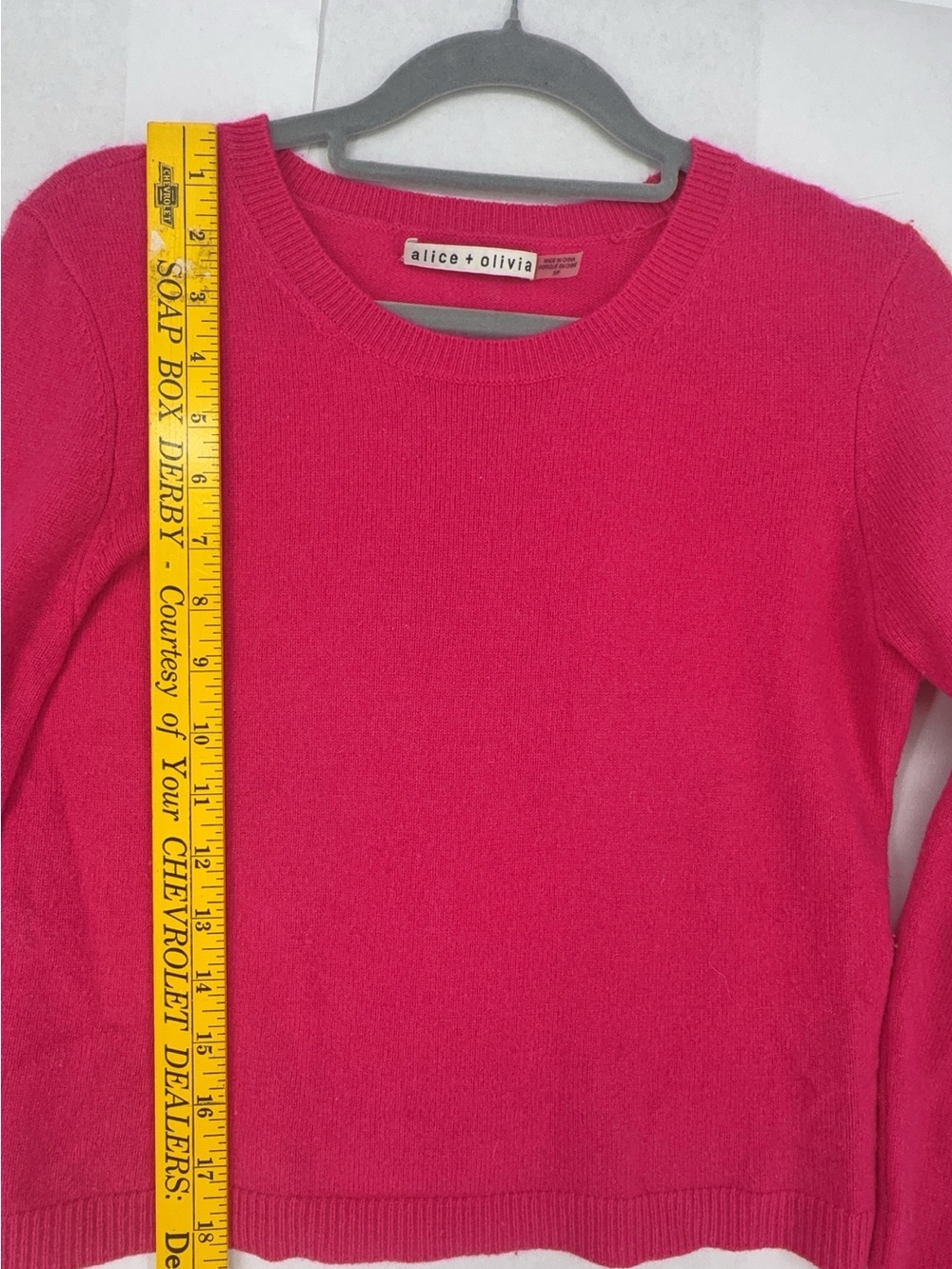 Alice + Olivia Hot Pink Cashmere Cropped Sweater Size s - Picture 6 of 7
